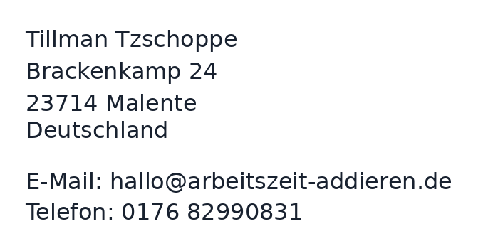 Kontaktangaben des Websitebetreibers